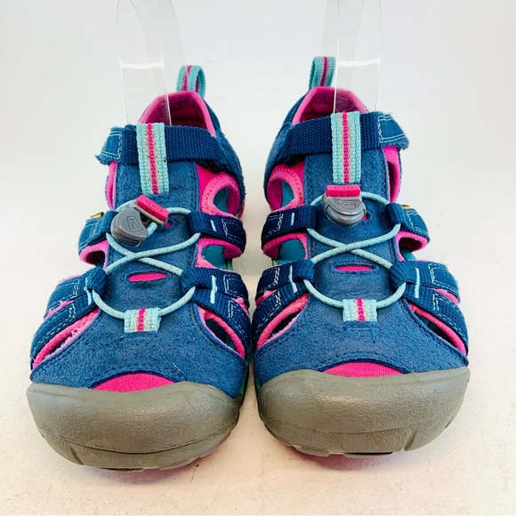 KEEN Big Kid's Youth Blue Pink Seacamp II CNX Waterproof Sandals size 3 EU 35 - Picture 2 of 11